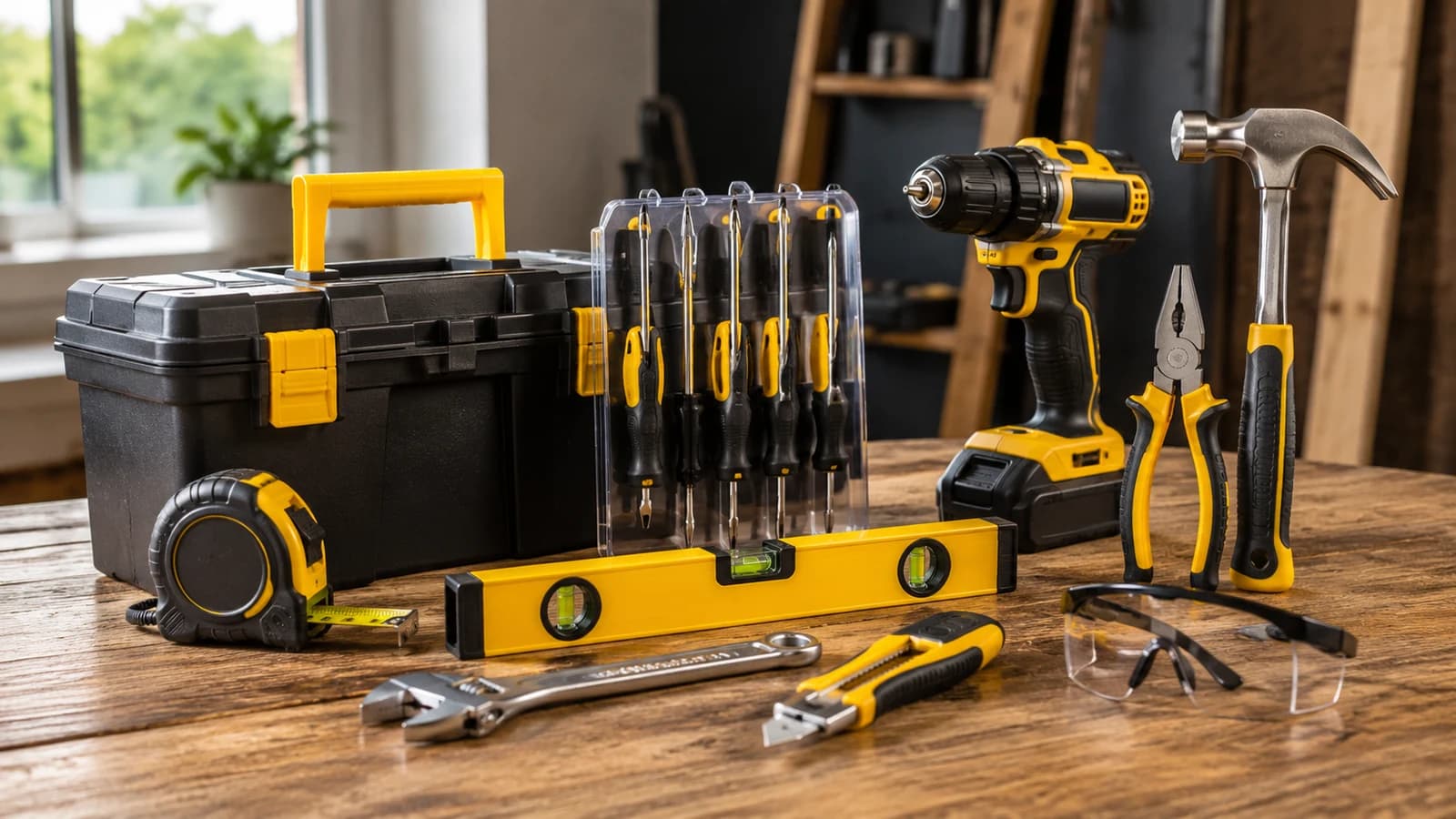 Household DIY hand tools and tool box