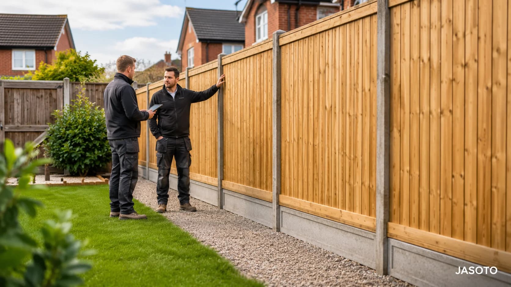 New timber garden fence installed at a UK property