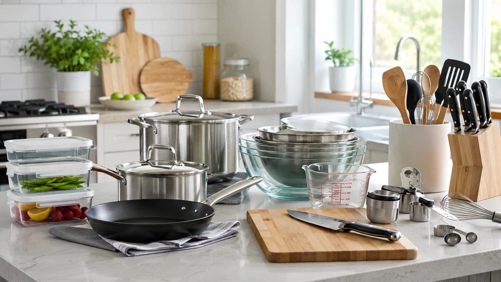 Kitchen utensils, cookware and everyday kitchen essentials