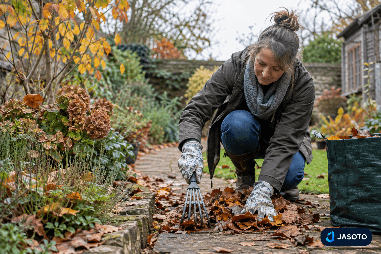 Autumn garden care starts with observing your own space. Note slippery routes, leaf build-up and plant questions, then prioritise the jobs that fit the conditions.
