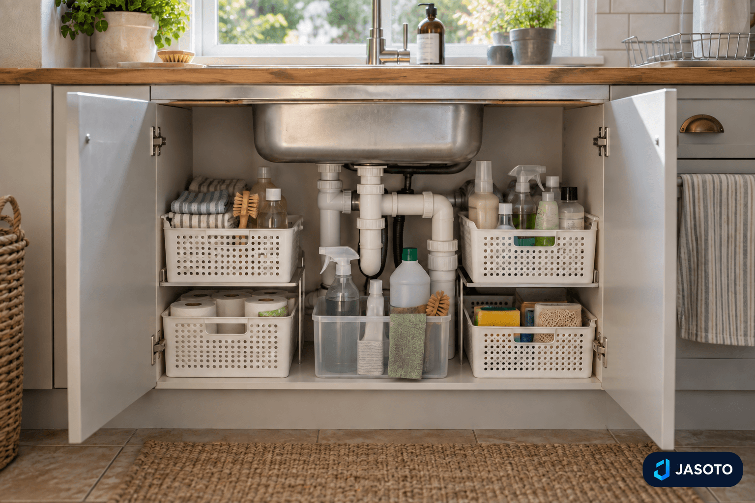 An under-sink organiser can fit the cupboard and still hit the pipework. Measure the usable space first. Our guide walks through a layout you can actually maintain.
