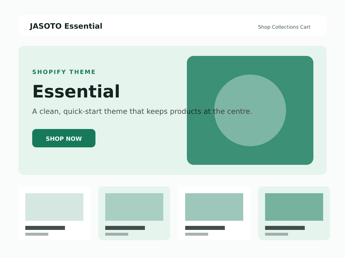 JASOTO Essential Shopify theme ecommerce homepage preview