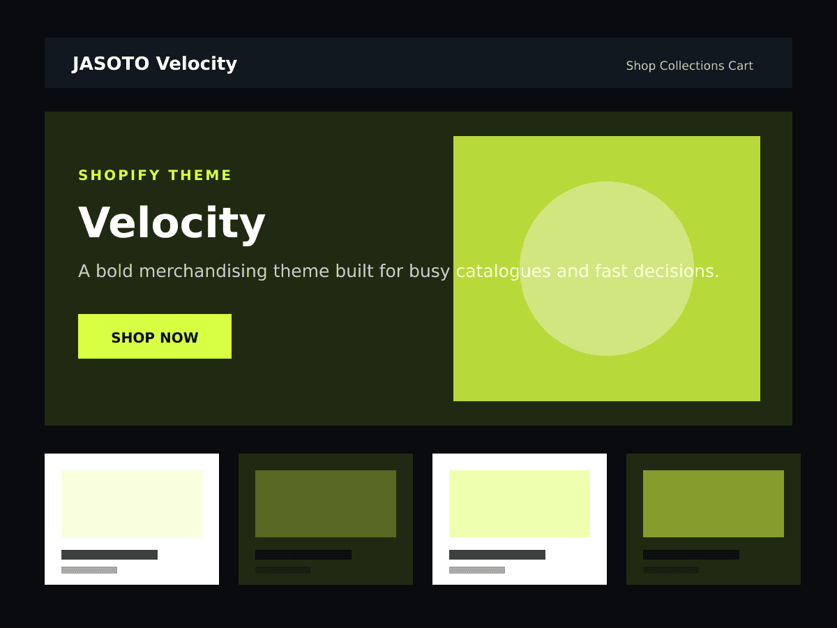 JASOTO Velocity Shopify theme ecommerce homepage preview
